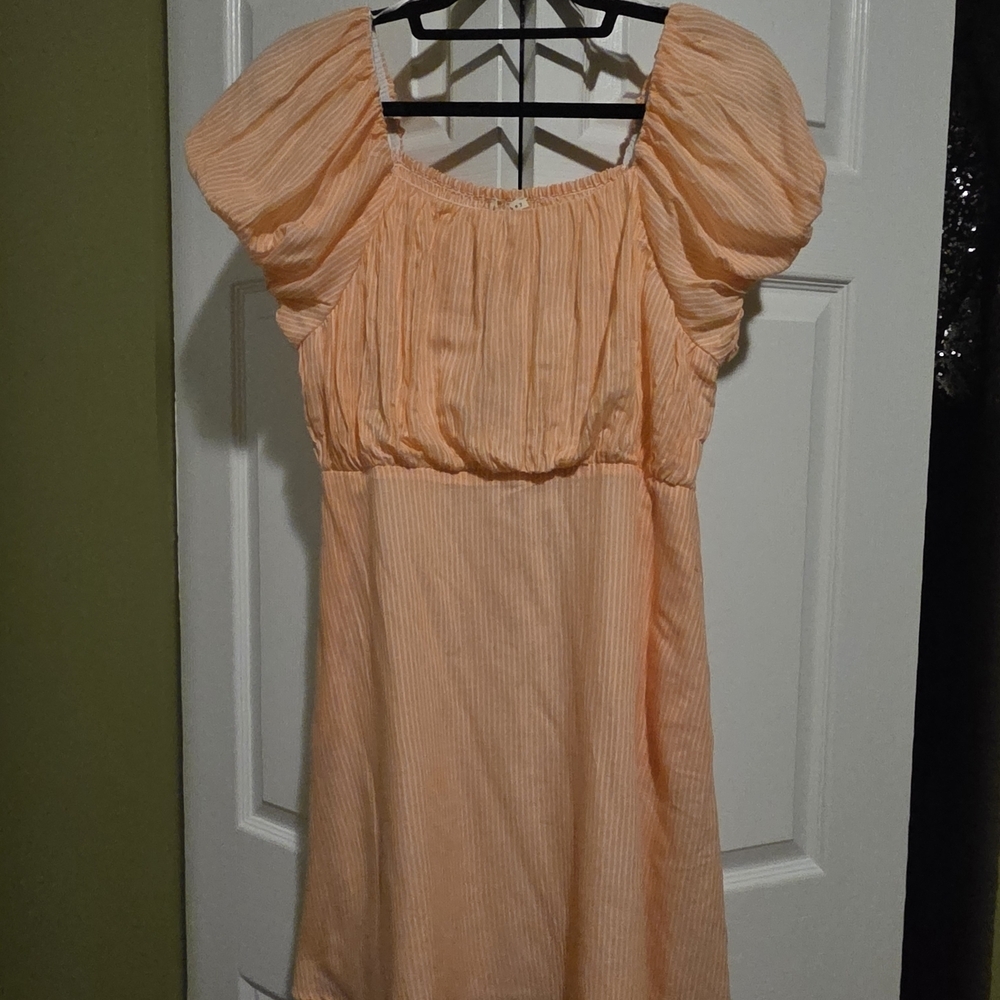NWT- Copper Key Peach Puff Sleeve Dress Size GIRL XL -16 - Picture 3 of 8